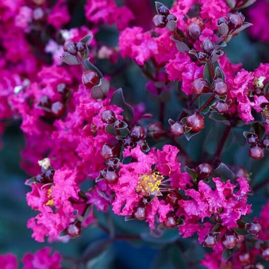 Crepe Myrtle Lagerstroemia Diamonds in the dark Mystic Magenta 1