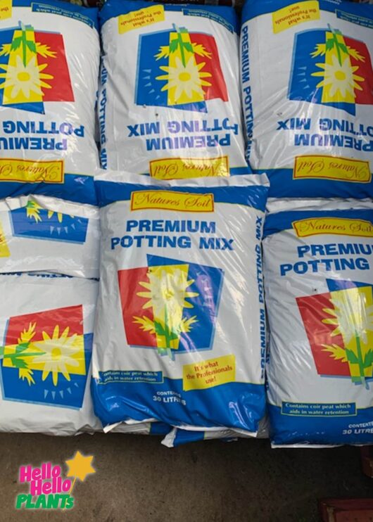Natures Soil Premium Potting Mix 30L stack of bags