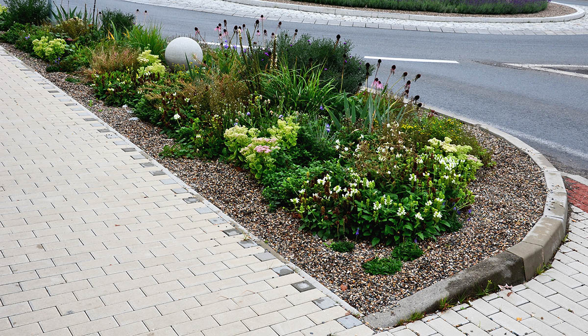 Well designed nature strip garden gives curb appeal