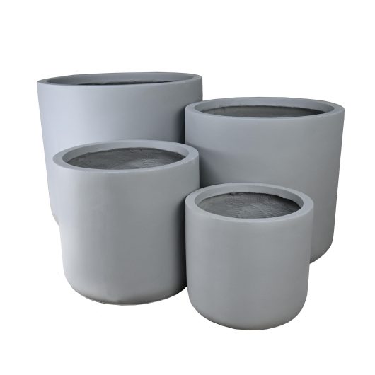 GardenLite Cylinder Cement Grey decorative feature pots for plants assorted sizes