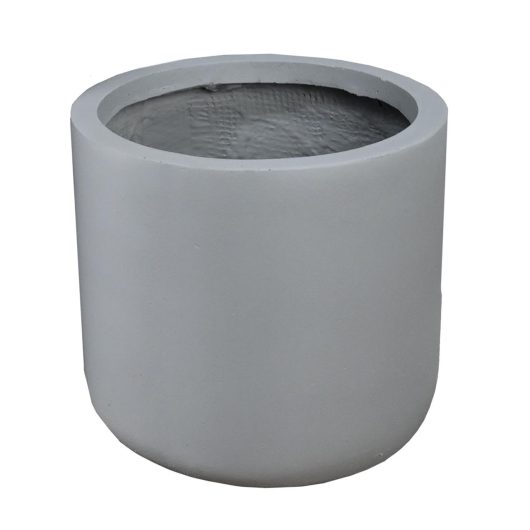 GardenLite cylinder Cement Grey singular feature pot for plants