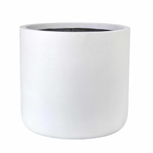 GardenLite Cylinder White Single Pot for decorative feature plants