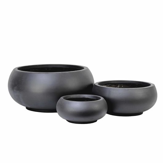 GardenLite Bowl Black Assorted sized pots decorative feature pots for plants