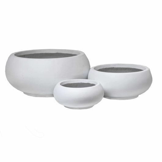 GardenLite Bowl White Assorted sized decorative feature pots for plants