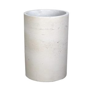 A Grampians Straight Cylinder Cement White pot for plants