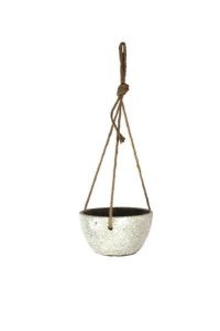 Tang-Hanging-Pot-Rustic-Whit for feature plants glazed pot indoors