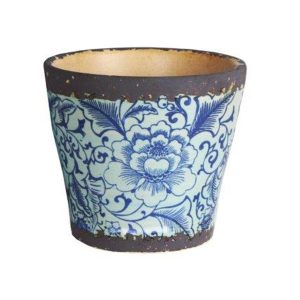Tang Mini POT with Plug Rustica Blue feature decorative glazed pot for feature plants