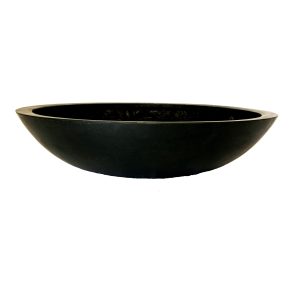 One large black feature bowl pot for decorative plants and gardens