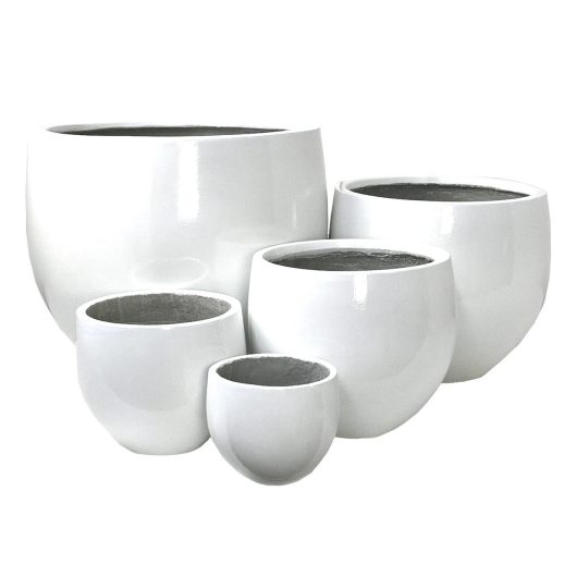 UrbanStyle Olive Pot Gloss white assorted sized pots features for plants
