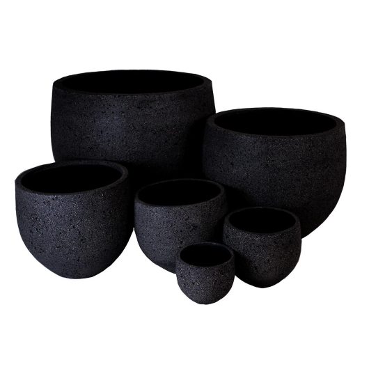Urban Style Olive Pot Matt Black assorted sized decorative pots