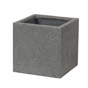 UrbanStyle Square Grey Stone Single Pot Feature for decorative pots