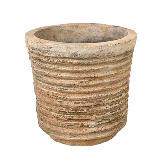 antique terracotta rustic lined planter pot for feature plants