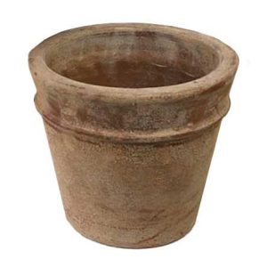 Antique Terracotta Rim Planter Basalt Decorative pot dusty brown coloured for feature plants