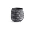 DART SQUAT DOT CONGO GREY POT WITH DECORATIVE PATTERNS FOR PLANTS