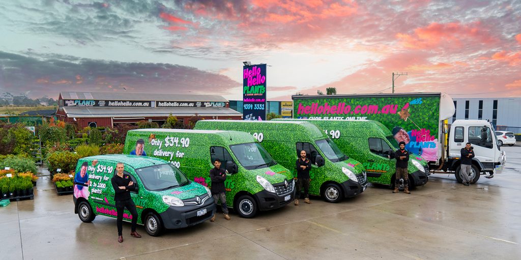 Delivery Vans at front of Hello Hello Plants