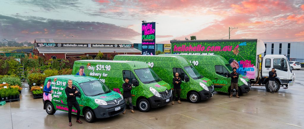 Delivery Vans at front of Hello Hello Plants