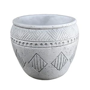 A GeoLite AZTEC PLANTER POT WHITE WITH PATTERNS FOR PLANTS