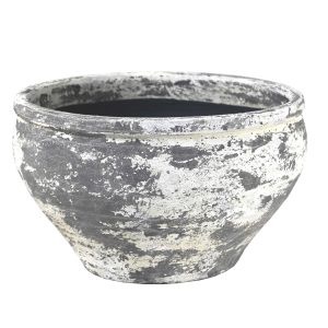 Stoneware Bowl Planter Pot Grey and White shaded ceramic plant pot