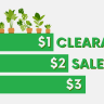 A green sign with the words $ clearance $ sale.