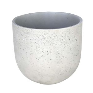 limecrete plant pot egg pot white