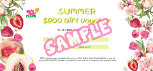 A sample of a summer gift voucher.