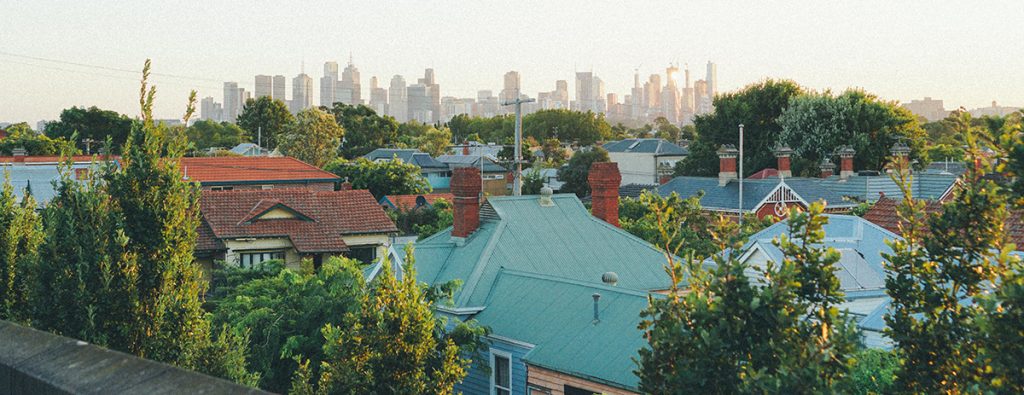 Melbourne cityscape sububia neighbourhood homes city landscape
