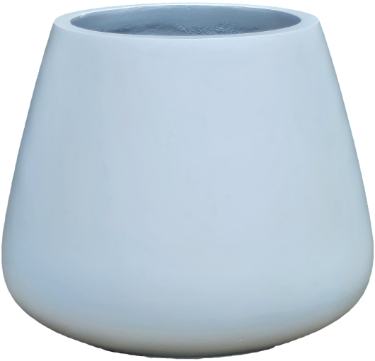 A white pot with a black background.