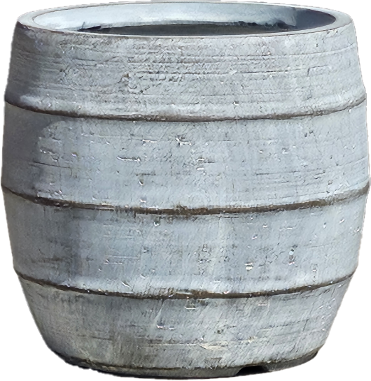 GeoLite Lined Barrel Grey Wash L 56x55cm