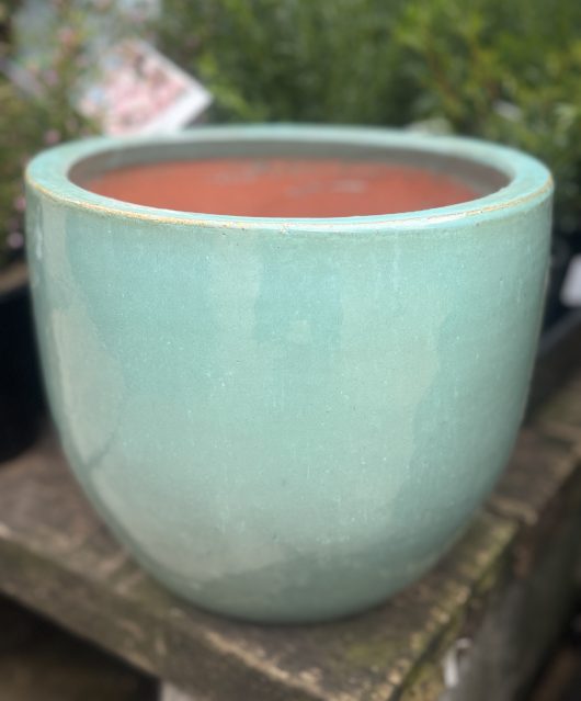 Glazed Cylinder Moss Green 50x50cm
